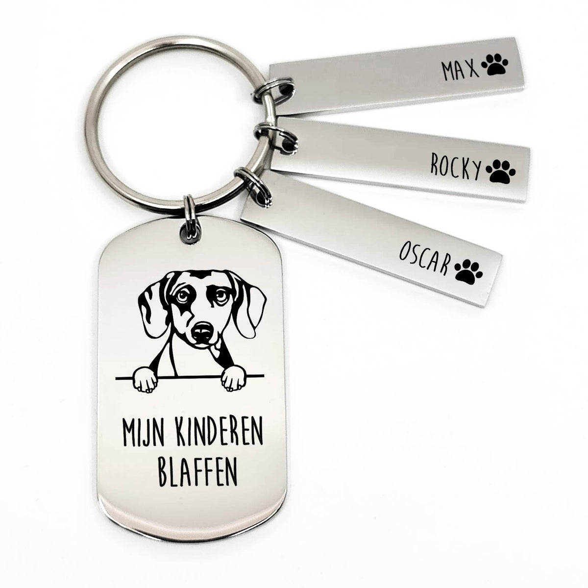 Mijn Kinderen Blaffen - Teckel - Sleutelhanger