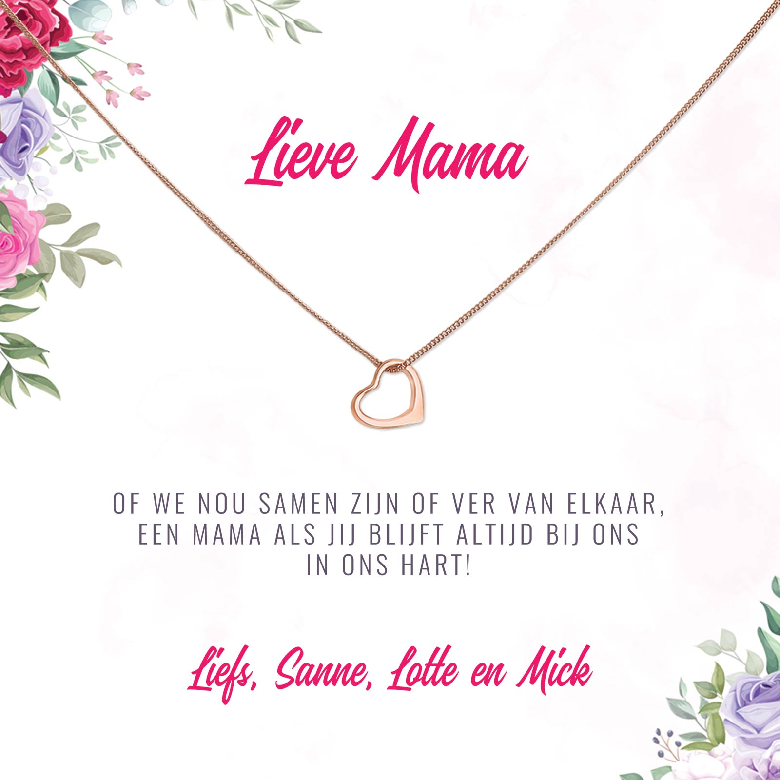 Samen Of Ver Van Elkaar Ketting voor Mama