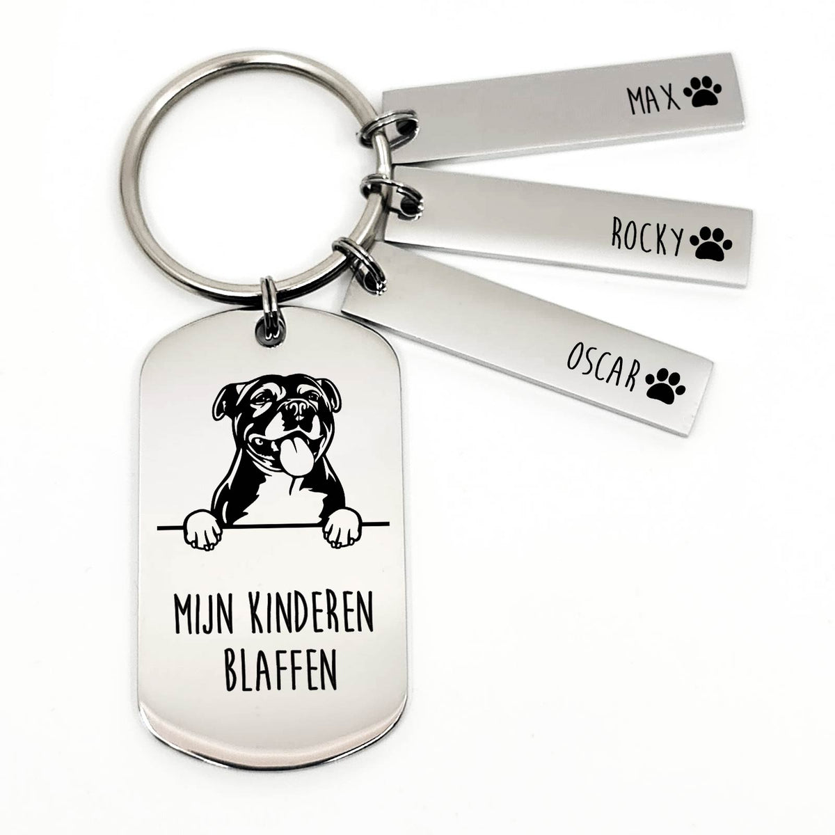 Mijn Kinderen Blaffen - Stafford Bull Terriër - Sleutelhanger