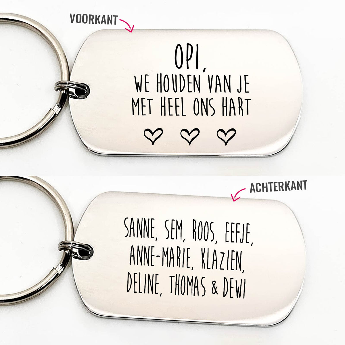 Opi We Houden Van Je Met Heel Ons Hart- Dogtag