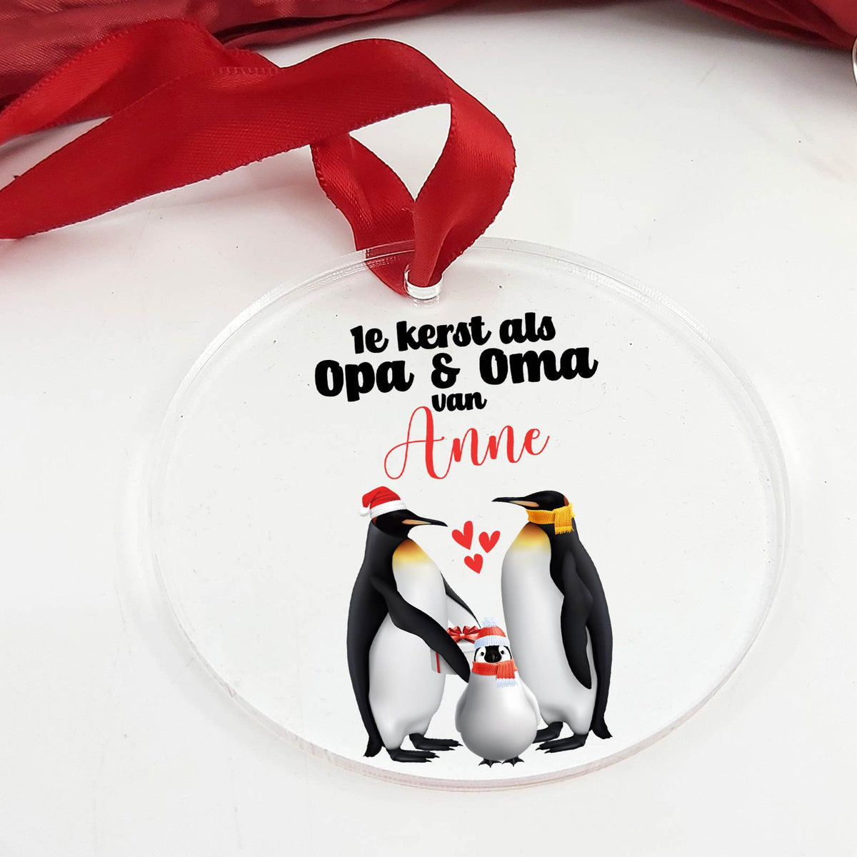 1e kerst als opa en oma - Plexiglas Kerstbal - Bella Mia