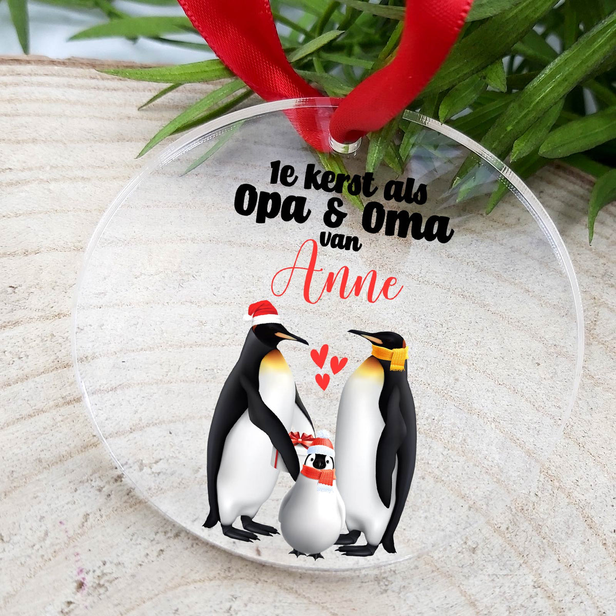 1e kerst als opa en oma - Plexiglas Kerstbal - Bella Mia