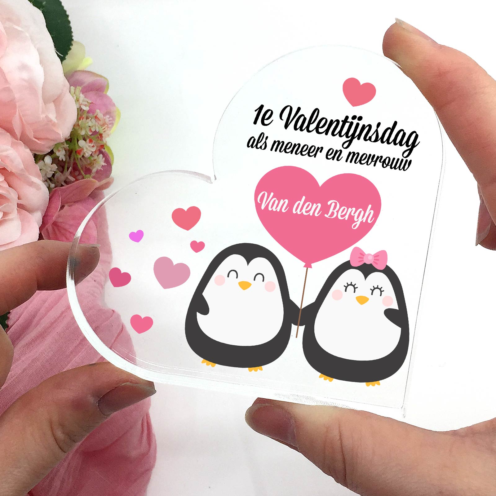 1e Valentijn Getrouwd - Plexi Glas Hart - Bella Mia