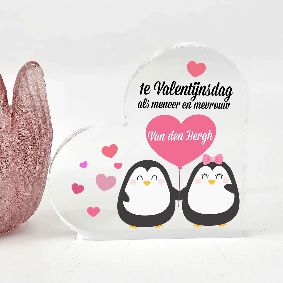 1e Valentijn Getrouwd - Plexi Glas Hart - Bella Mia