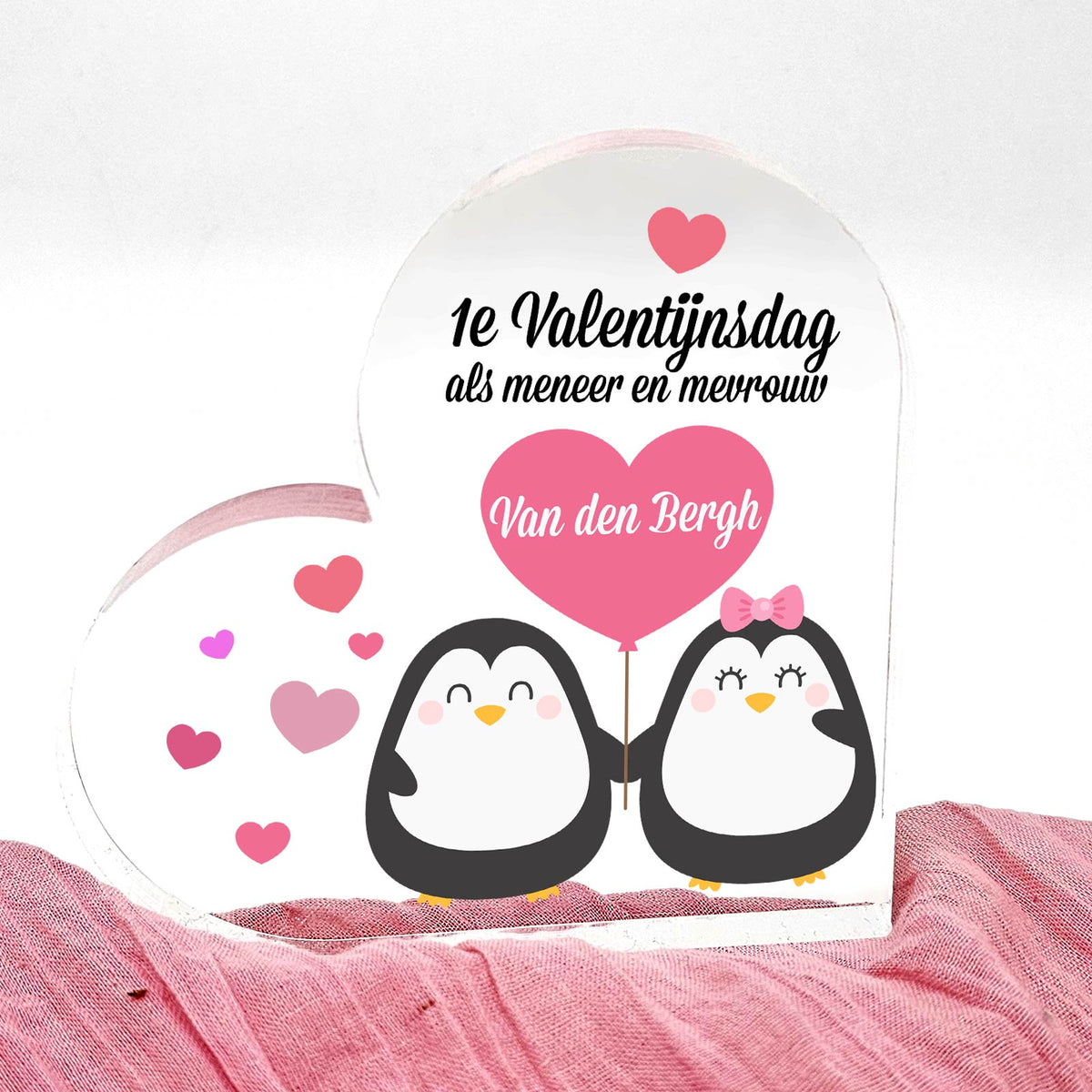 1e Valentijn Getrouwd - Plexi Glas Hart - Bella Mia