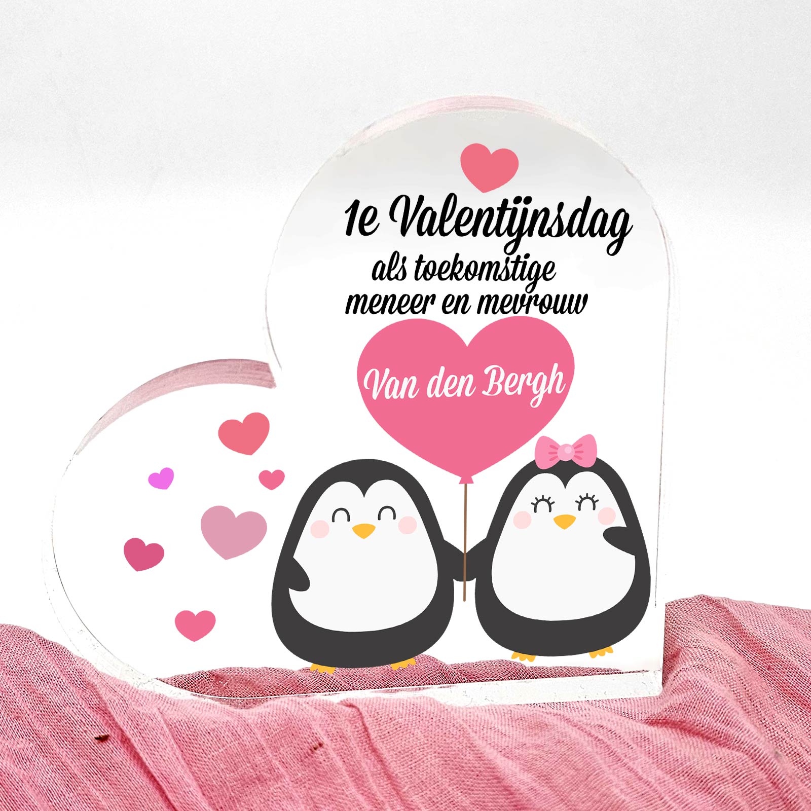 1e Valentijn verloofd - Plexi Glas Hart - Bella Mia