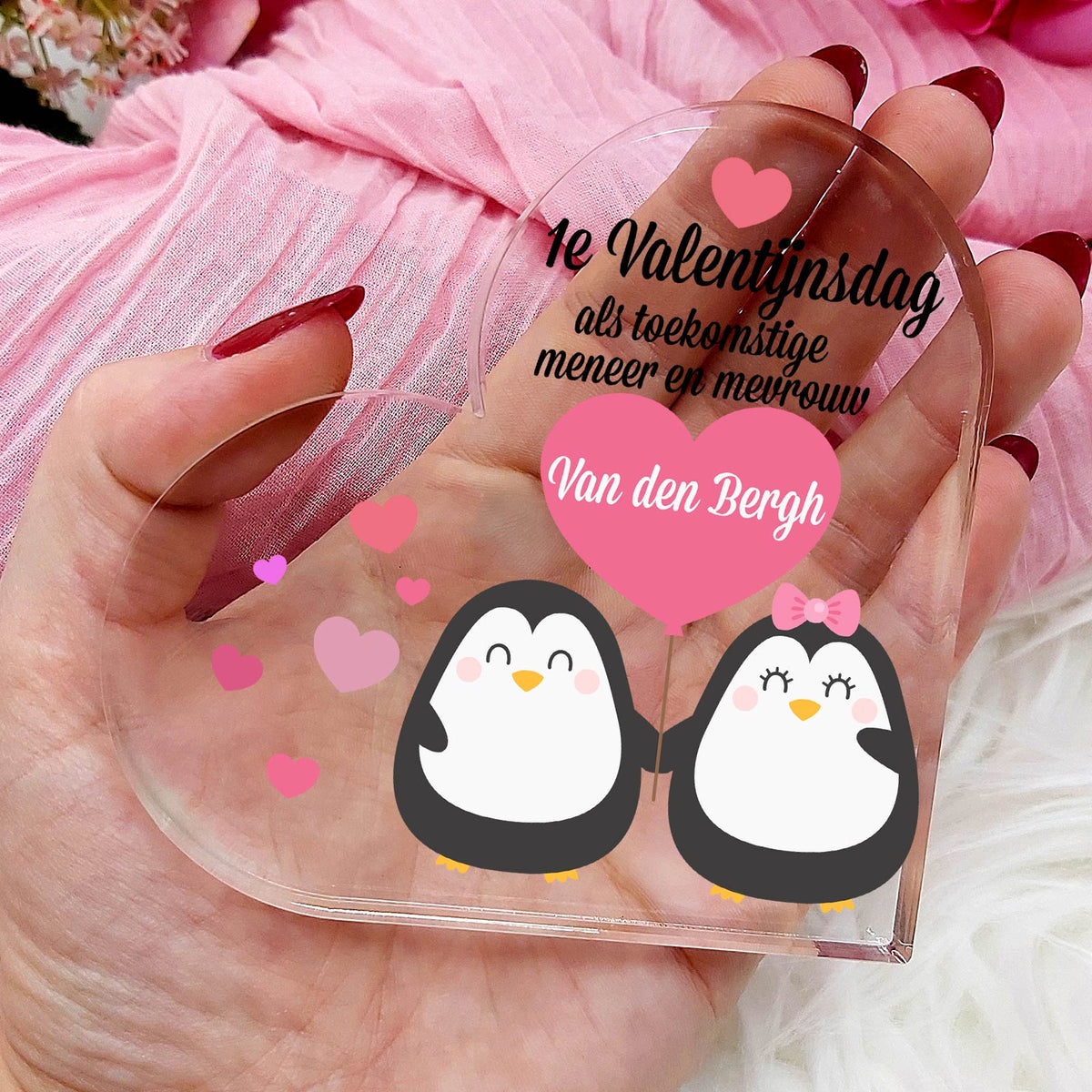 1e Valentijn verloofd - Plexi Glas Hart - Bella Mia