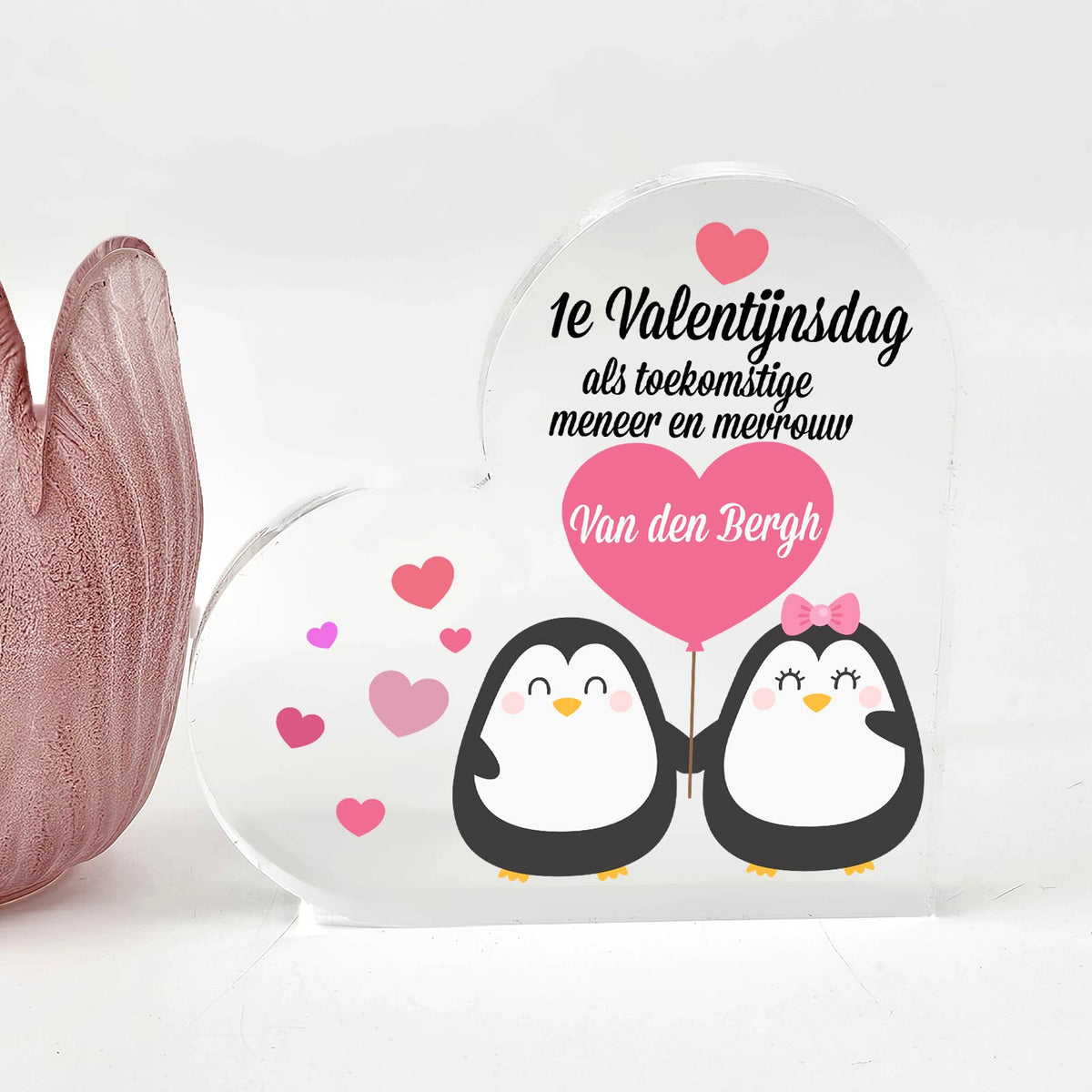 1e Valentijn verloofd - Plexi Glas Hart - Bella Mia