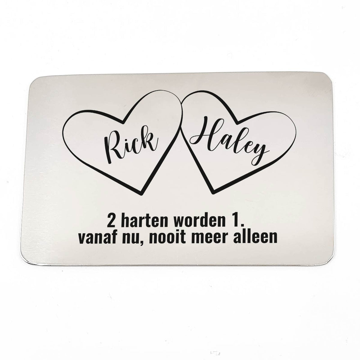 2 Harten Worden 1 Vanaf Nu Nooit Meer Allen Stalen Kaartje - Bella Mia