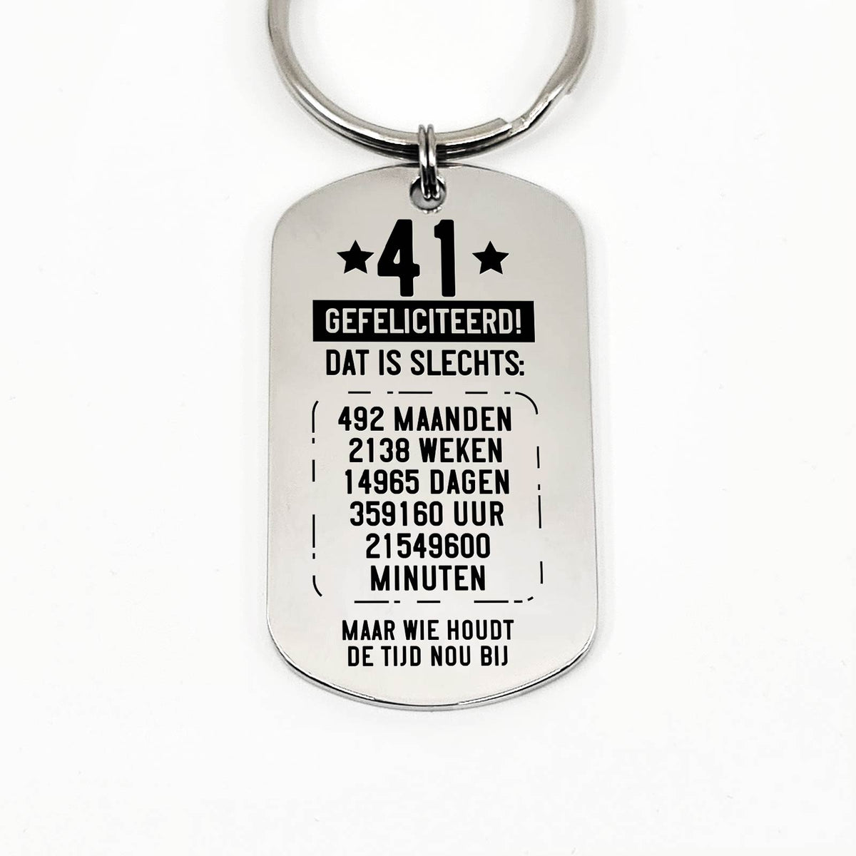 40ste tm 49e Verjaardag - Leeftijd In Tijd Sleutelhanger - Bella Mia