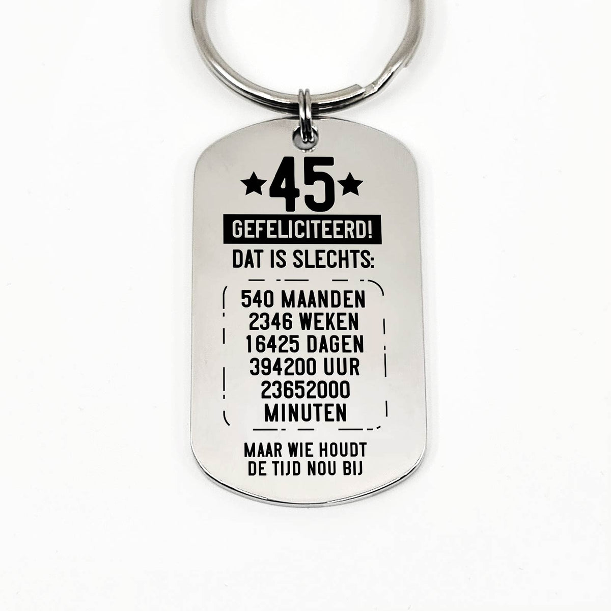 40ste tm 49e Verjaardag - Leeftijd In Tijd Sleutelhanger - Bella Mia