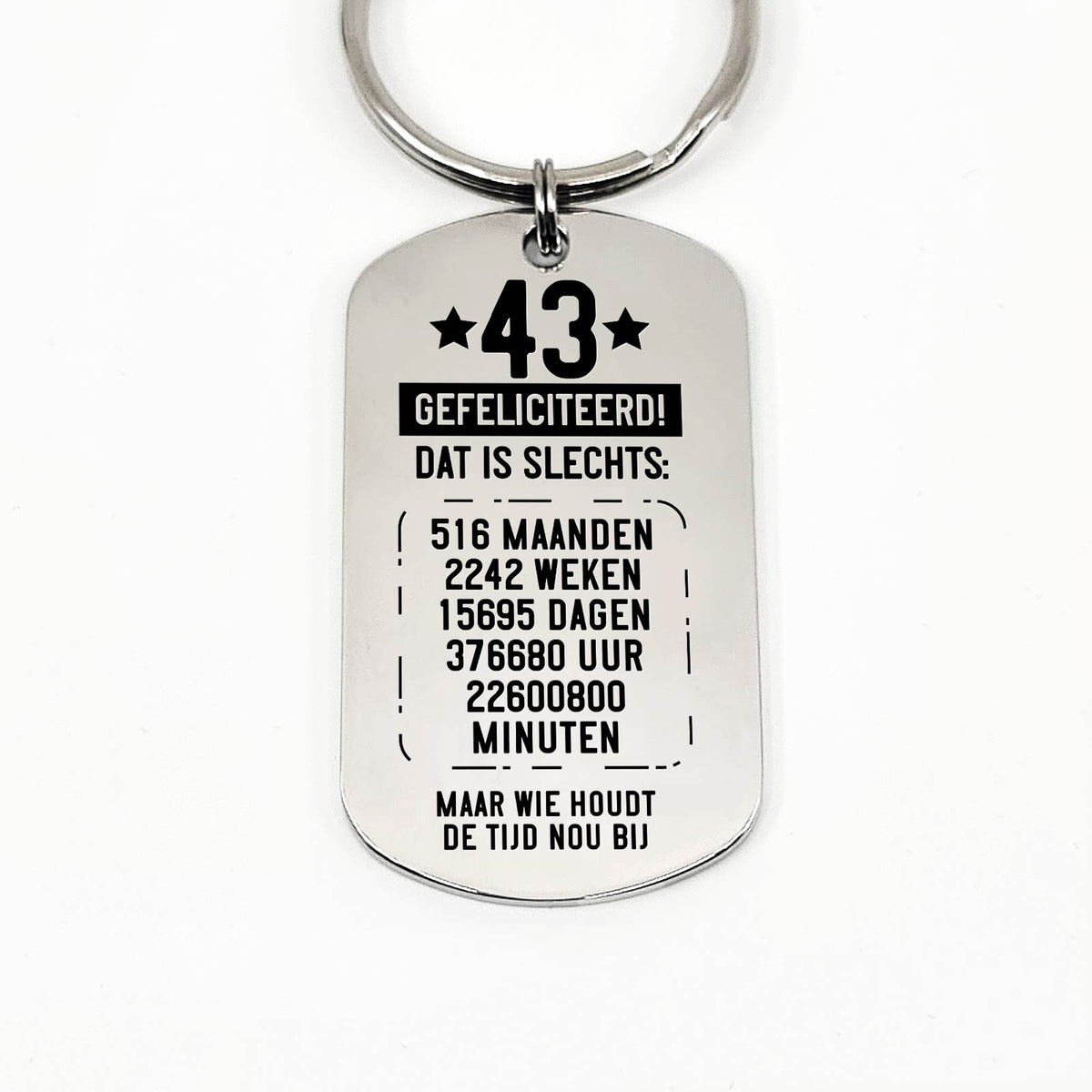 40ste tm 49e Verjaardag - Leeftijd In Tijd Sleutelhanger - Bella Mia