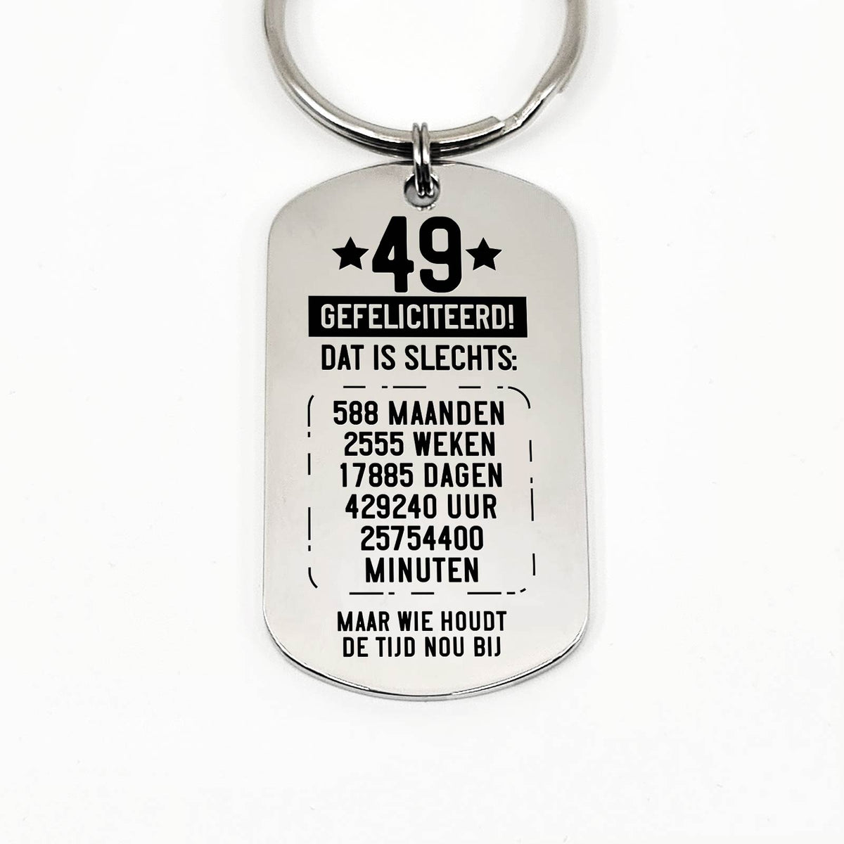 40ste tm 49e Verjaardag - Leeftijd In Tijd Sleutelhanger - Bella Mia