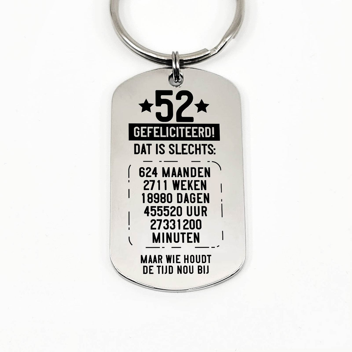 50ste tm 59e Verjaardag - Leeftijd In Tijd Sleutelhanger - Bella Mia