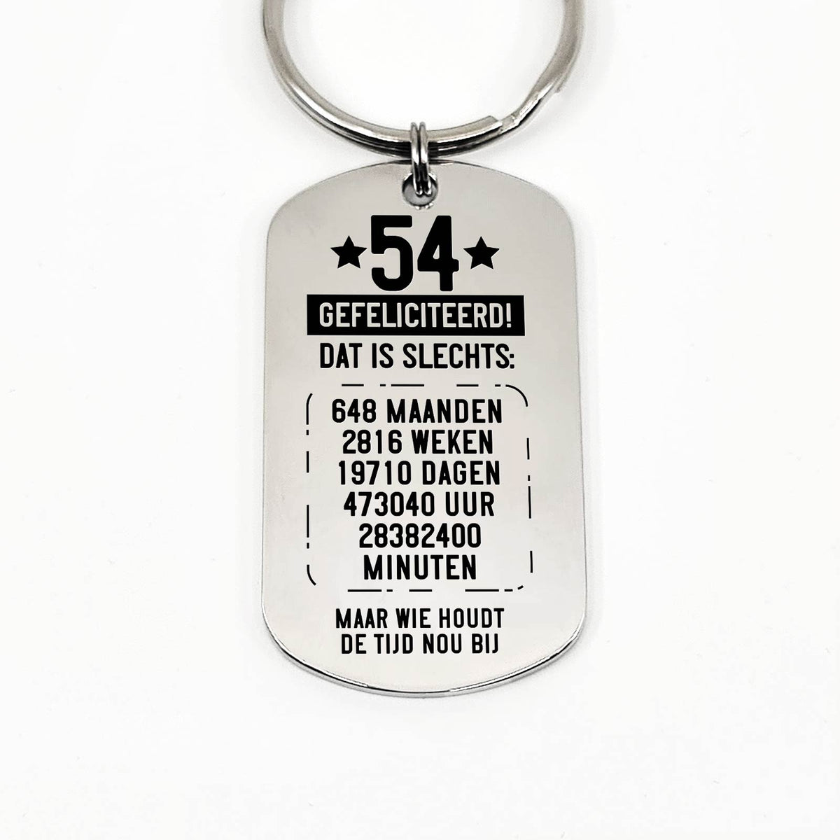 50ste tm 59e Verjaardag - Leeftijd In Tijd Sleutelhanger - Bella Mia