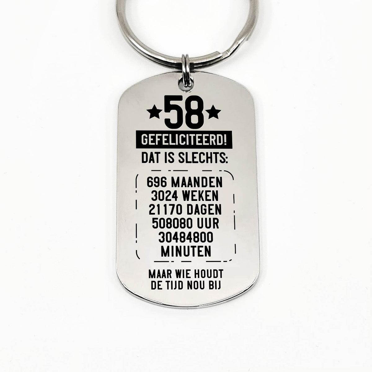 50ste tm 59e Verjaardag - Leeftijd In Tijd Sleutelhanger - Bella Mia