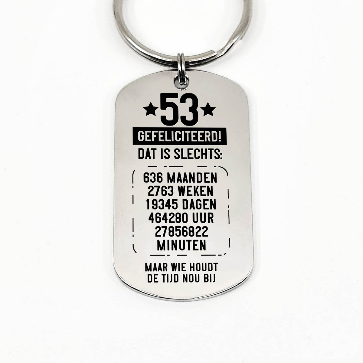 50ste tm 59e Verjaardag - Leeftijd In Tijd Sleutelhanger - Bella Mia