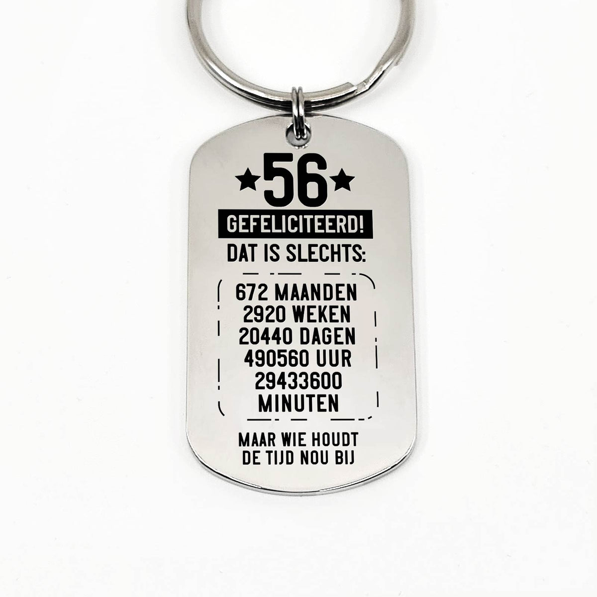 50ste tm 59e Verjaardag - Leeftijd In Tijd Sleutelhanger - Bella Mia