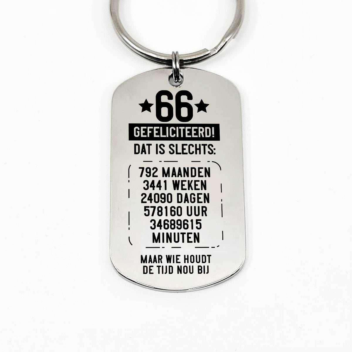 60ste tm 70ste Verjaardag - Leeftijd In Tijd Sleutelhanger - Bella Mia