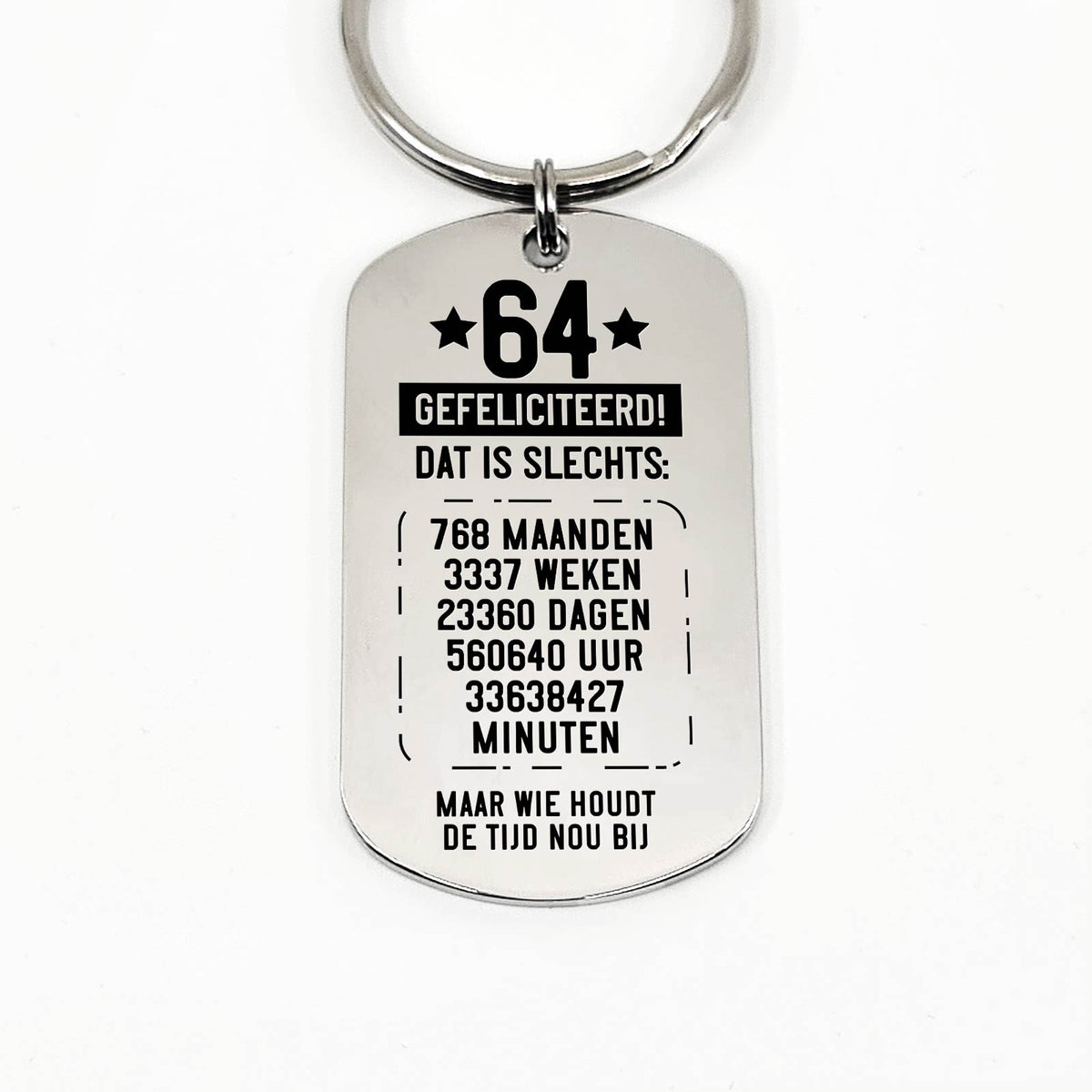 60ste tm 70ste Verjaardag - Leeftijd In Tijd Sleutelhanger - Bella Mia