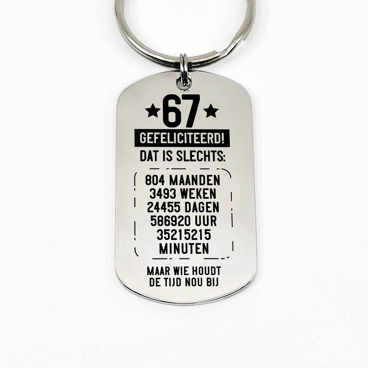 60ste tm 70ste Verjaardag - Leeftijd In Tijd Sleutelhanger - Bella Mia