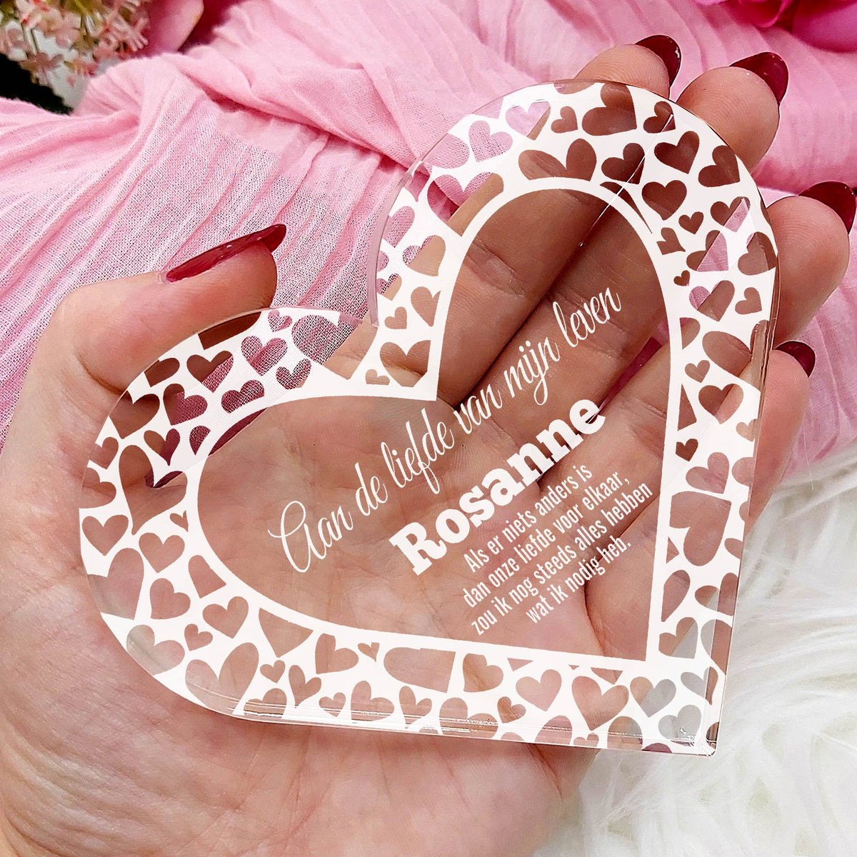 Aan De Liefde Van Mijn Leven - Hart van Plexi Glas - Bella Mia