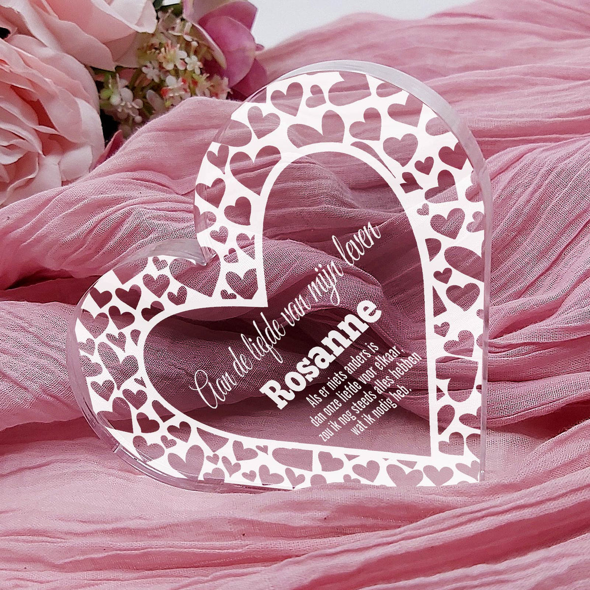 Aan De Liefde Van Mijn Leven - Hart van Plexi Glas - Bella Mia