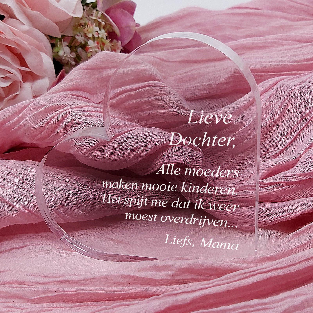 Alle Moeders Maken Mooie Kinderen - Dochter Hart van Plexi Glas - Bella Mia