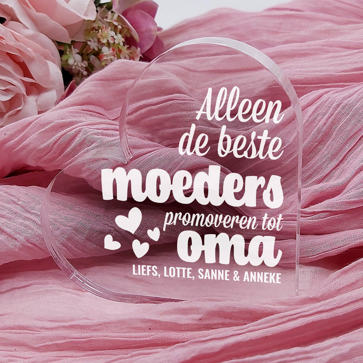 Alleen de Beste Moeders Promoveren Hart Van Plexi Glas - Bella Mia