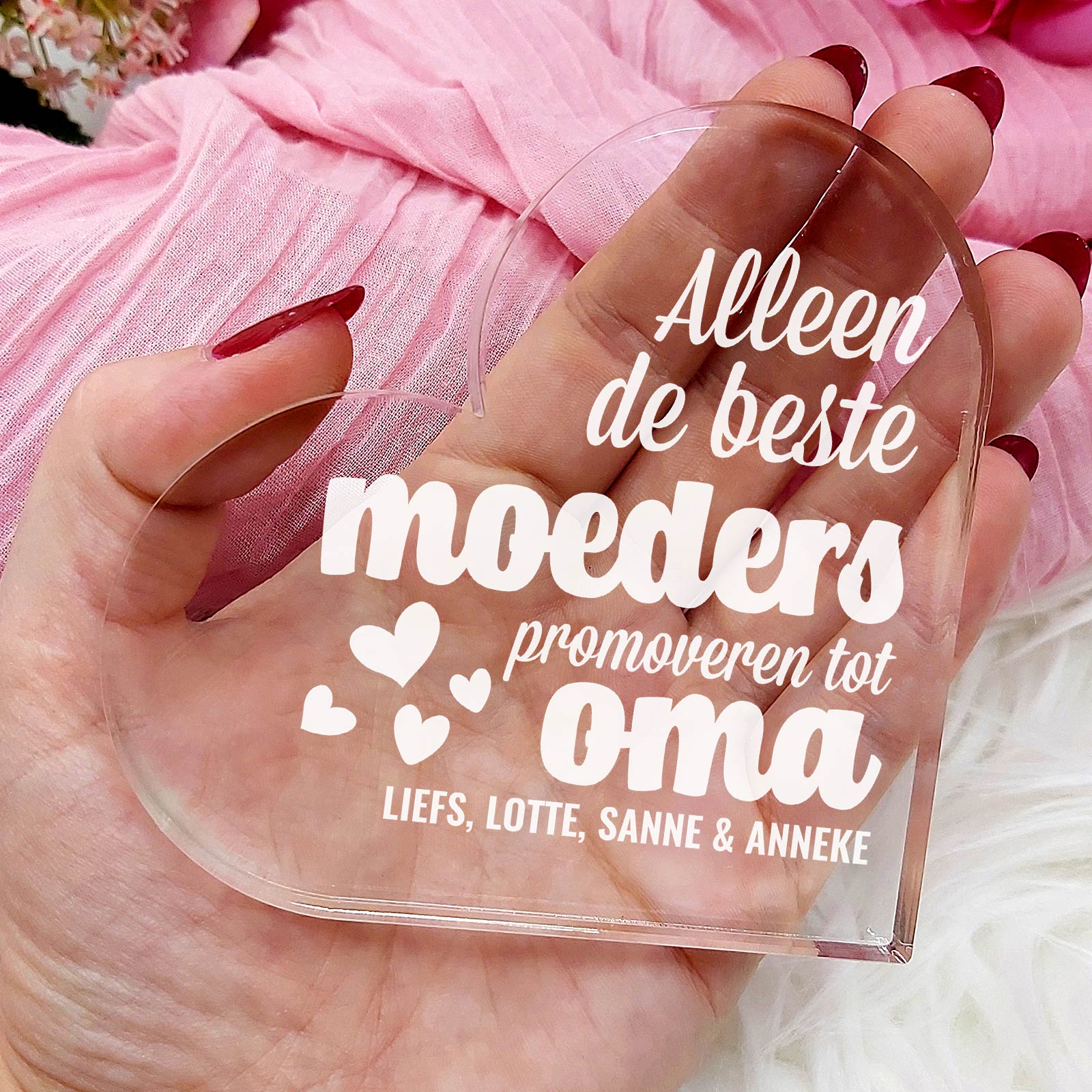 Alleen de Beste Moeders Promoveren Hart Van Plexi Glas - Bella Mia