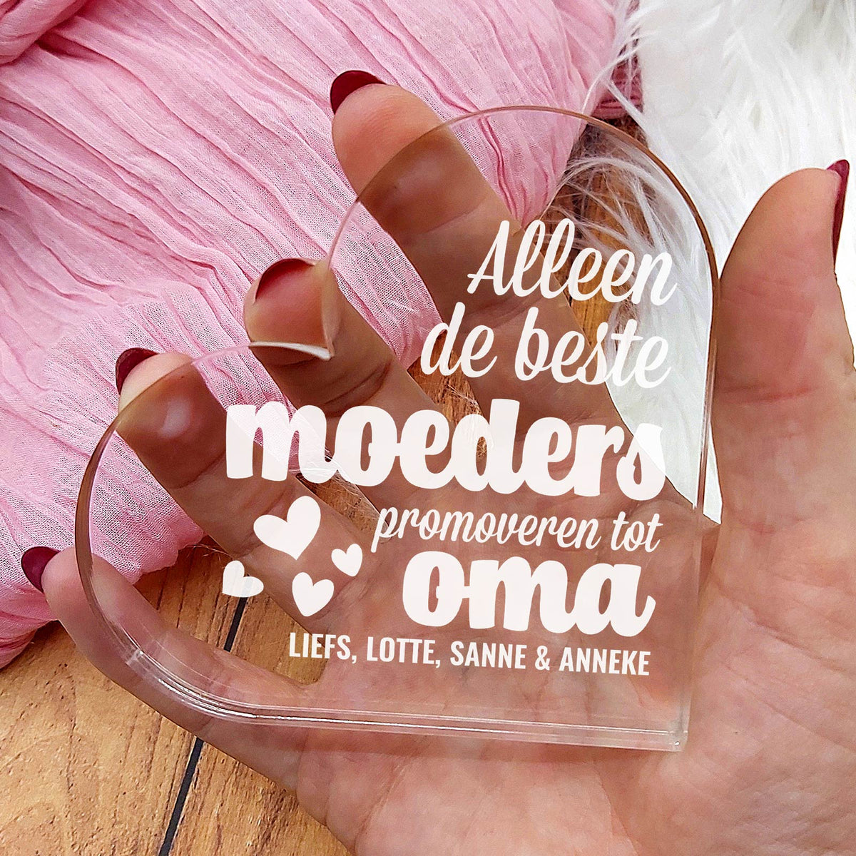 Alleen de Beste Moeders Promoveren Hart Van Plexi Glas - Bella Mia