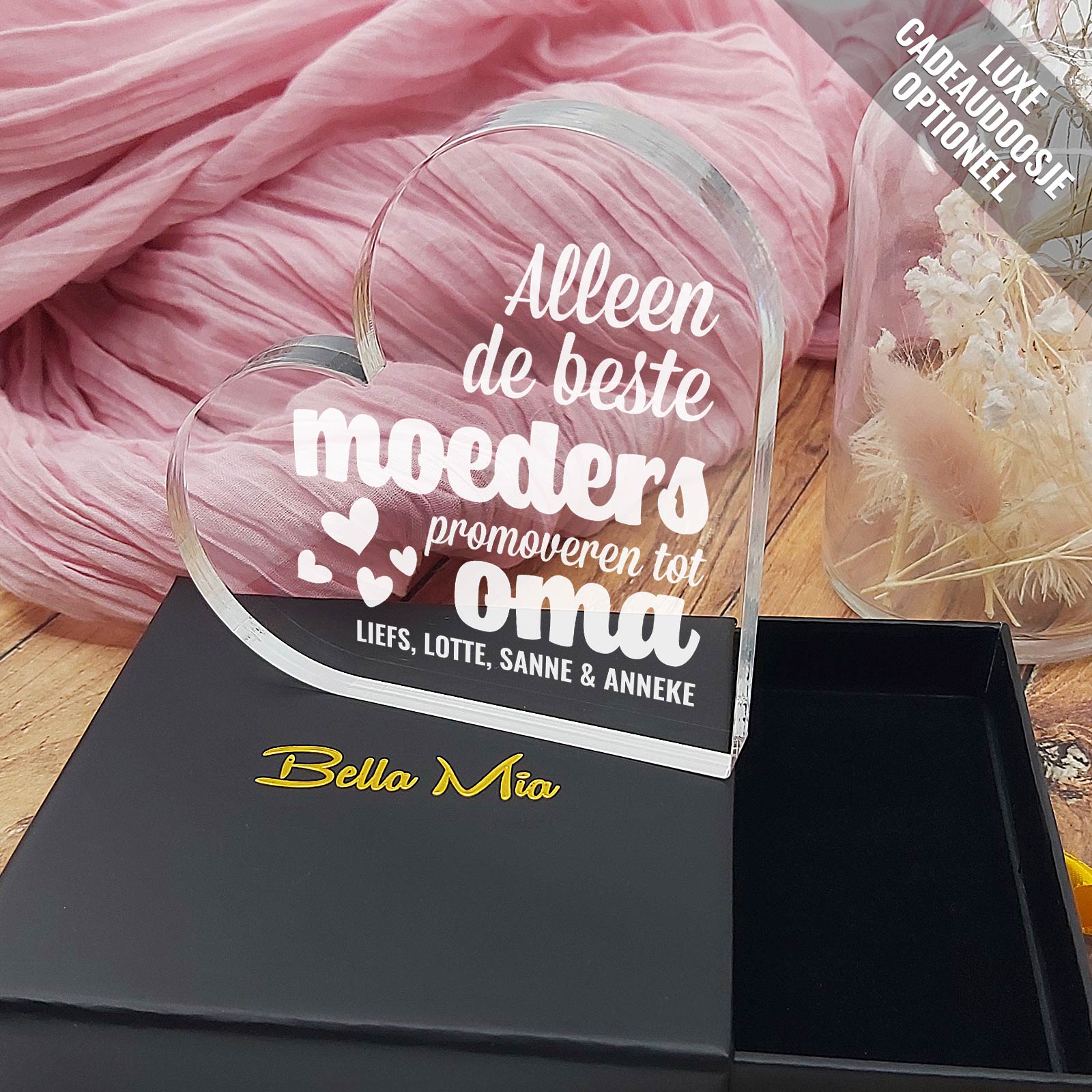 Alleen de Beste Moeders Promoveren Hart Van Plexi Glas - Bella Mia