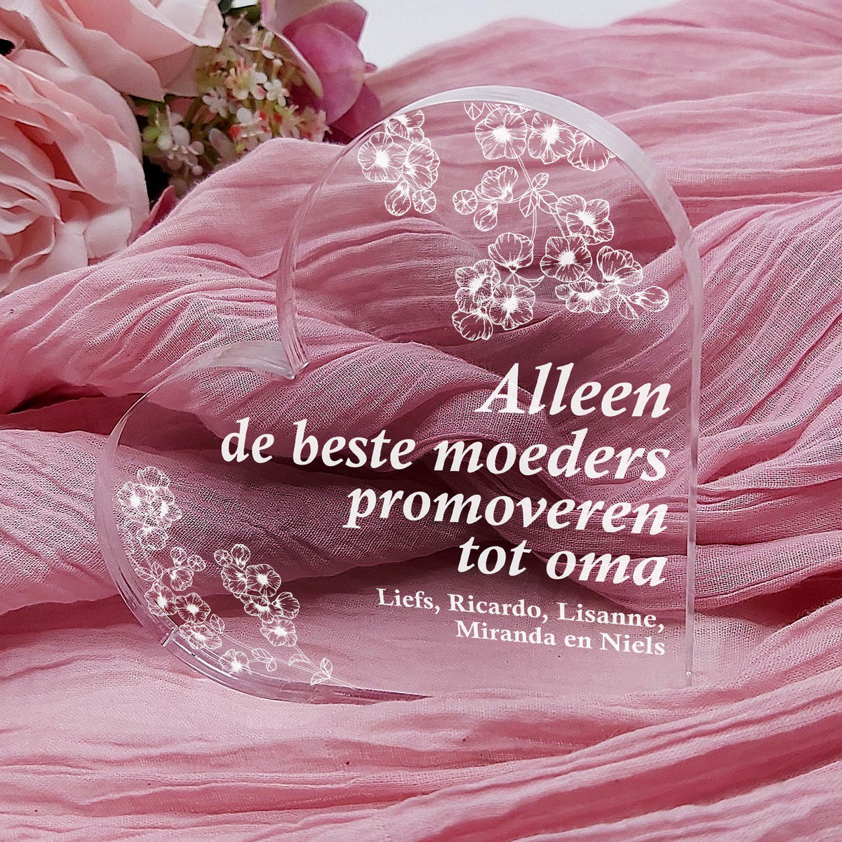 Alleen de Beste Moeders Promoveren Tot Oma Hart Van Plexi Glas - Bella Mia