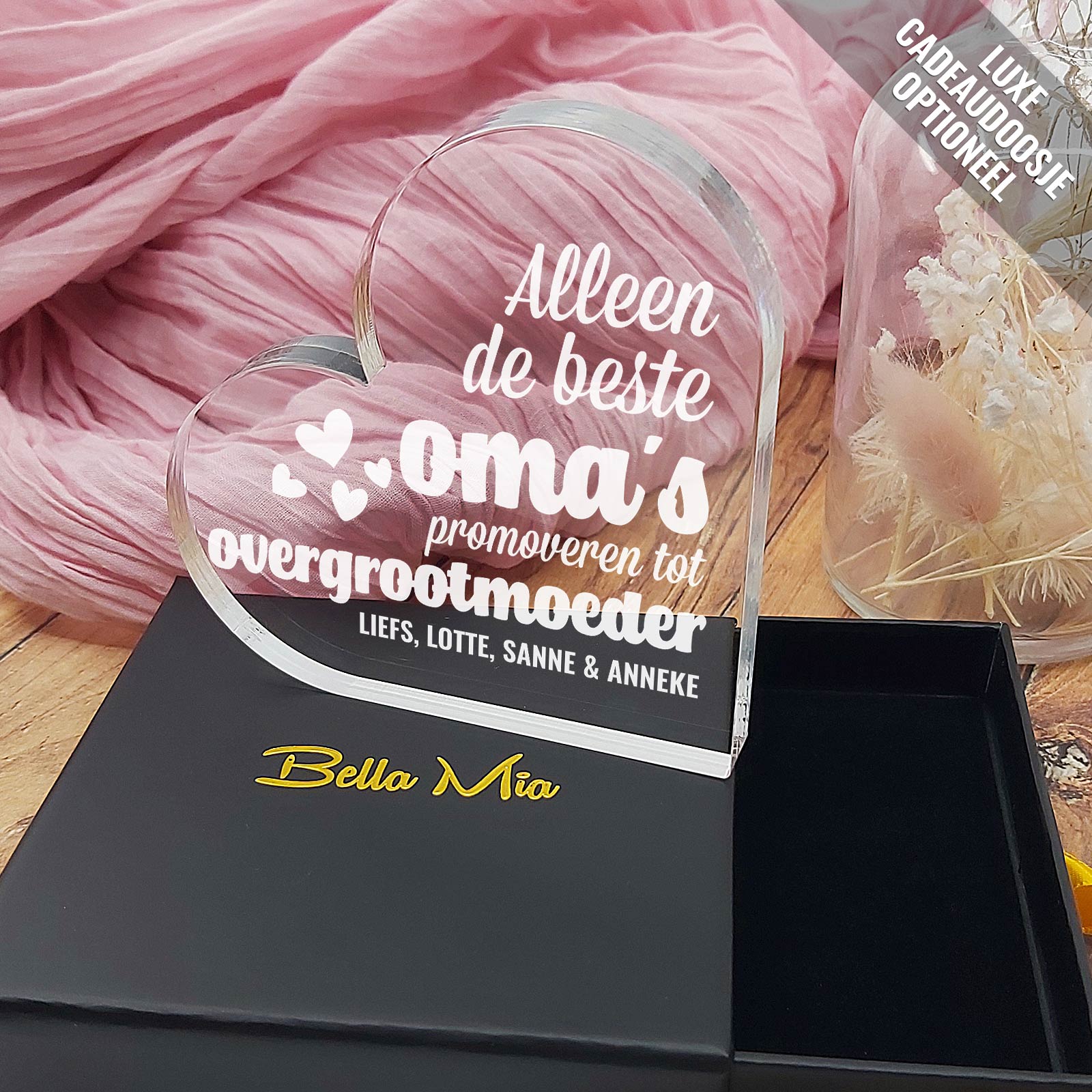 Alleen de Beste Oma's Promoveren Hart Van Plexi Glas - Bella Mia