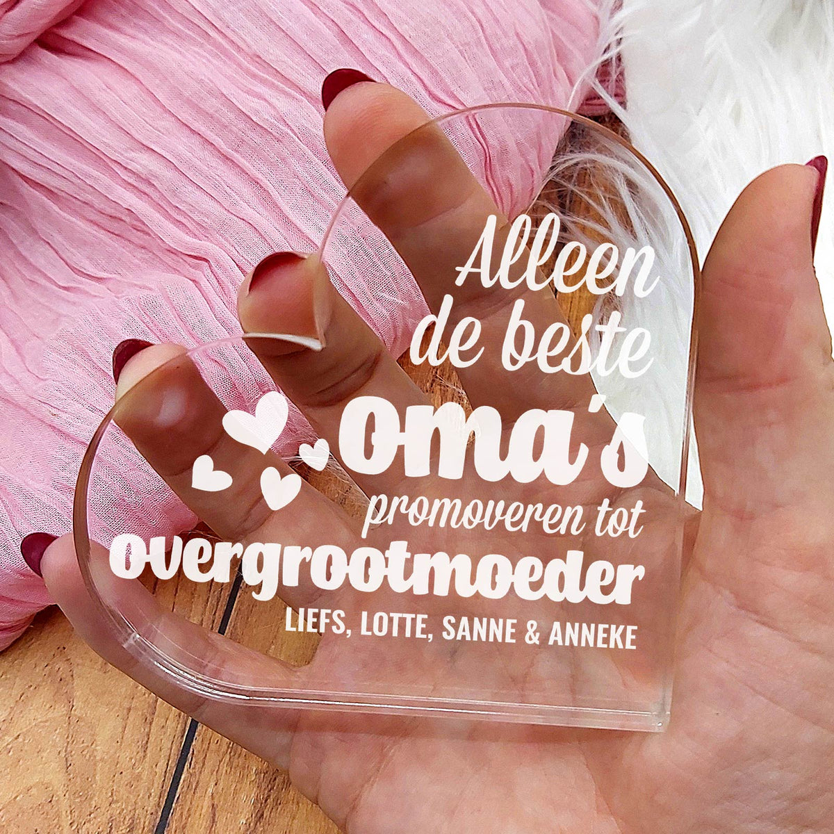Alleen de Beste Oma&#39;s Promoveren Hart Van Plexi Glas - Bella Mia