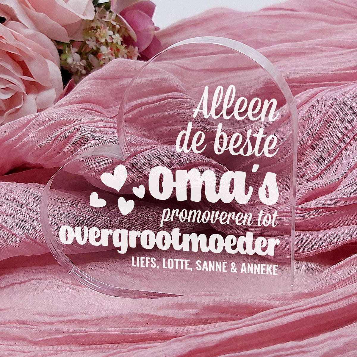 Alleen de Beste Oma&#39;s Promoveren Hart Van Plexi Glas - Bella Mia