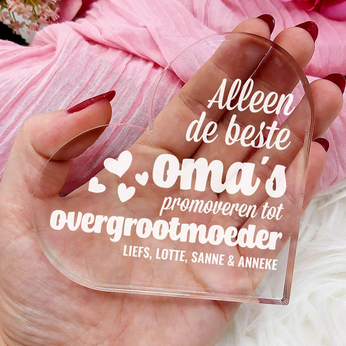 Alleen de Beste Oma&#39;s Promoveren Hart Van Plexi Glas - Bella Mia