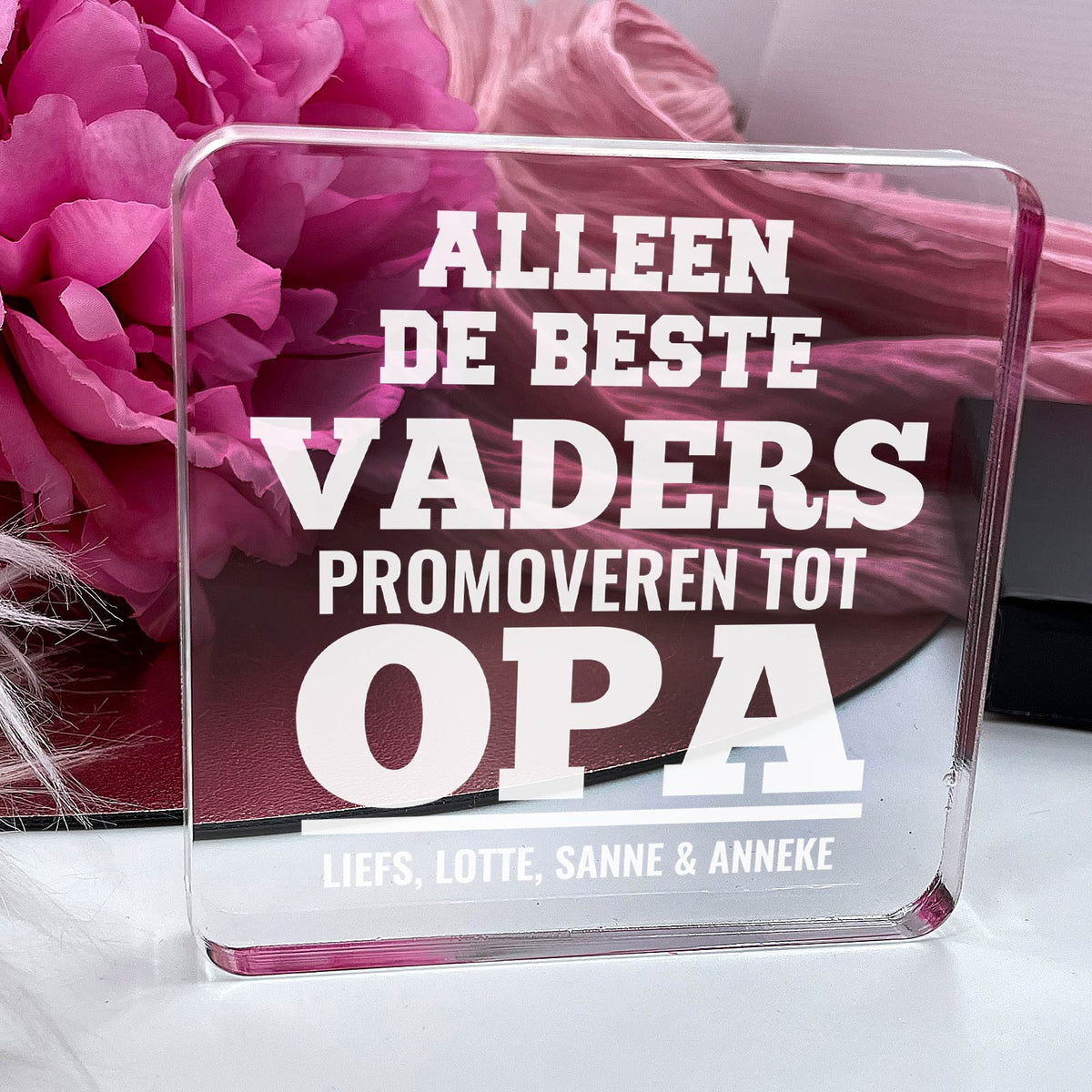 Alleen de beste vaders promoveren tot opa Plexi Glas Cadeau - Bella Mia