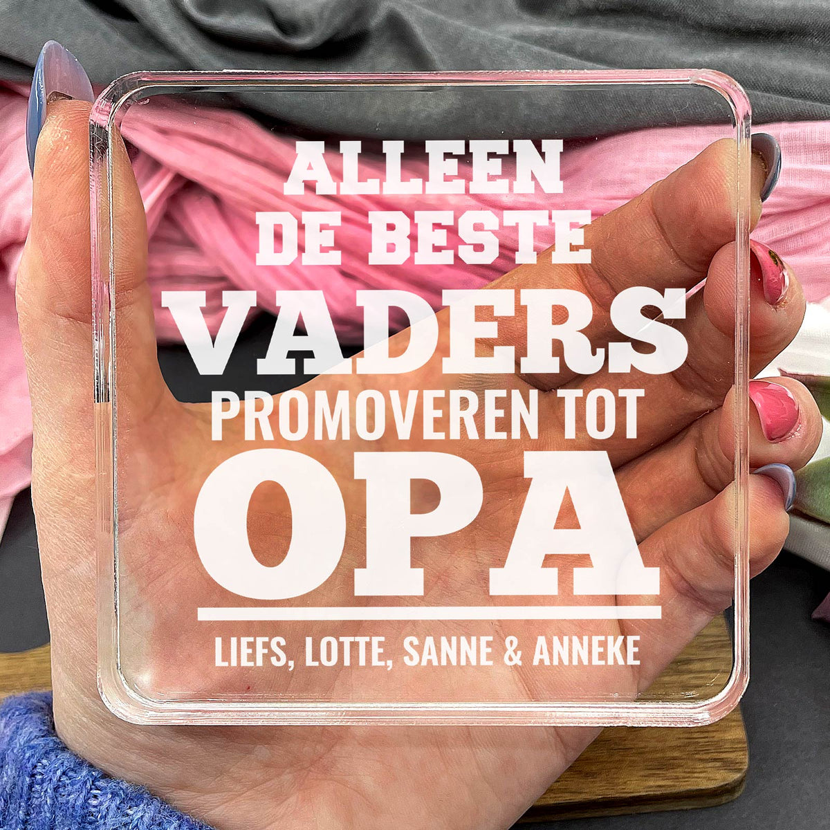 Alleen de beste vaders promoveren tot opa Plexi Glas Cadeau - Bella Mia