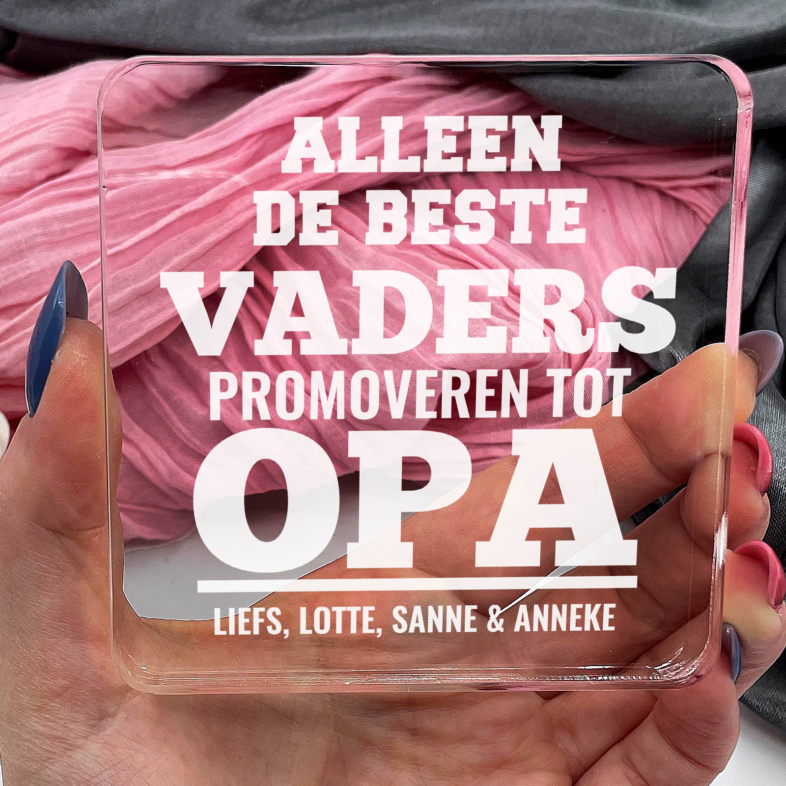 Alleen de beste vaders promoveren tot opa Plexi Glas Cadeau - Bella Mia