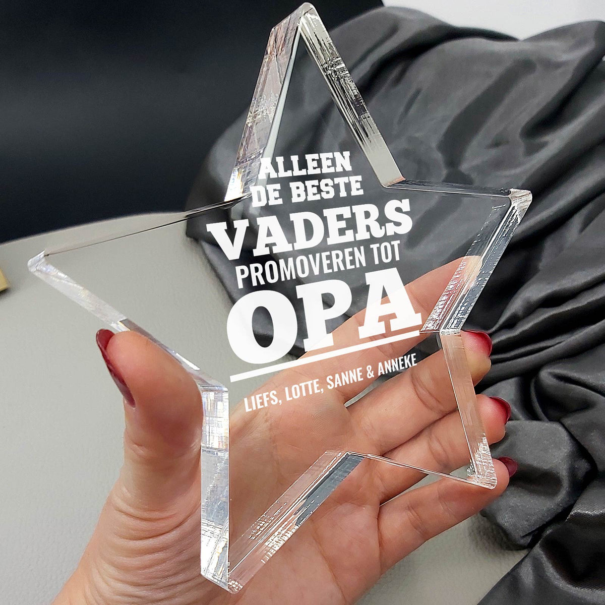 Alleen De Beste Vaders Promoveren tot Opa Plexiglas Ster - Bella Mia
