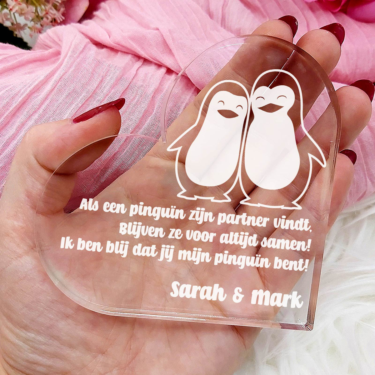 Als een Penguïn zijn partner vindt Hart van Plexi Glas - Bella Mia
