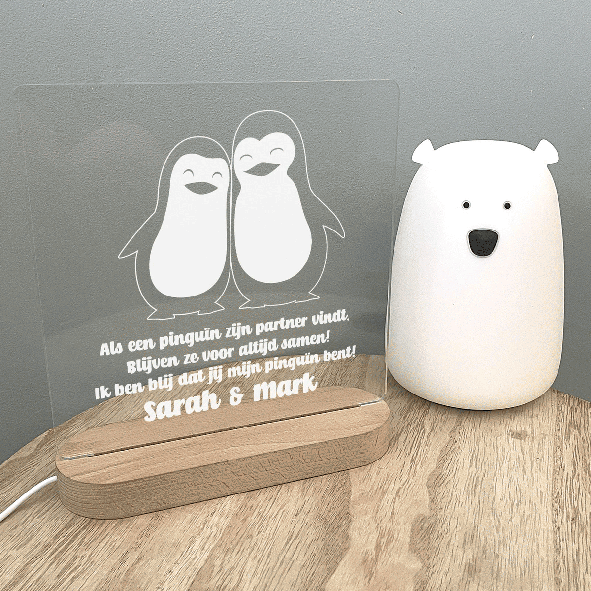 Als een Penguïn zijn partner vindt Ledlamp - Bella Mia