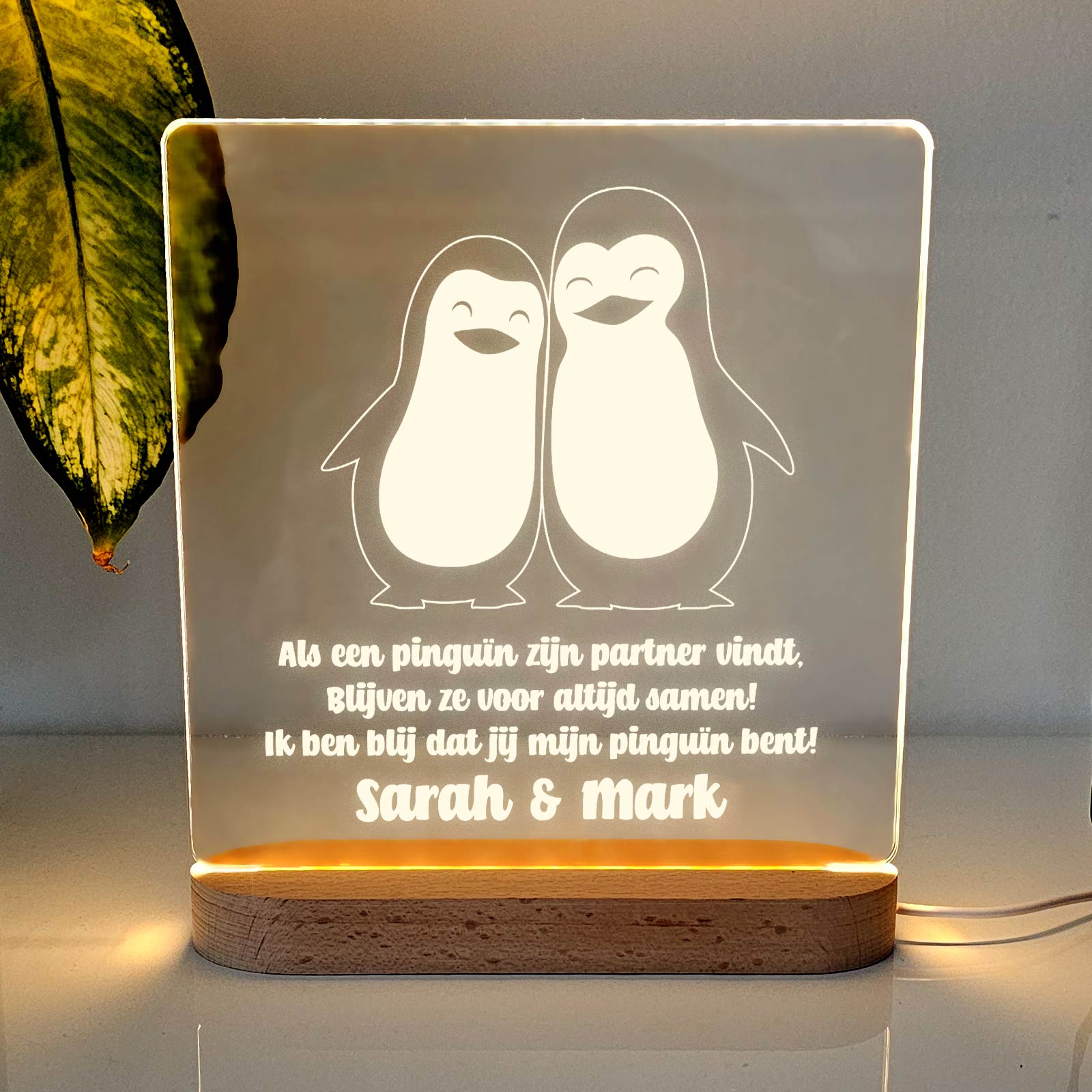 Als een Penguïn zijn partner vindt Ledlamp - Bella Mia