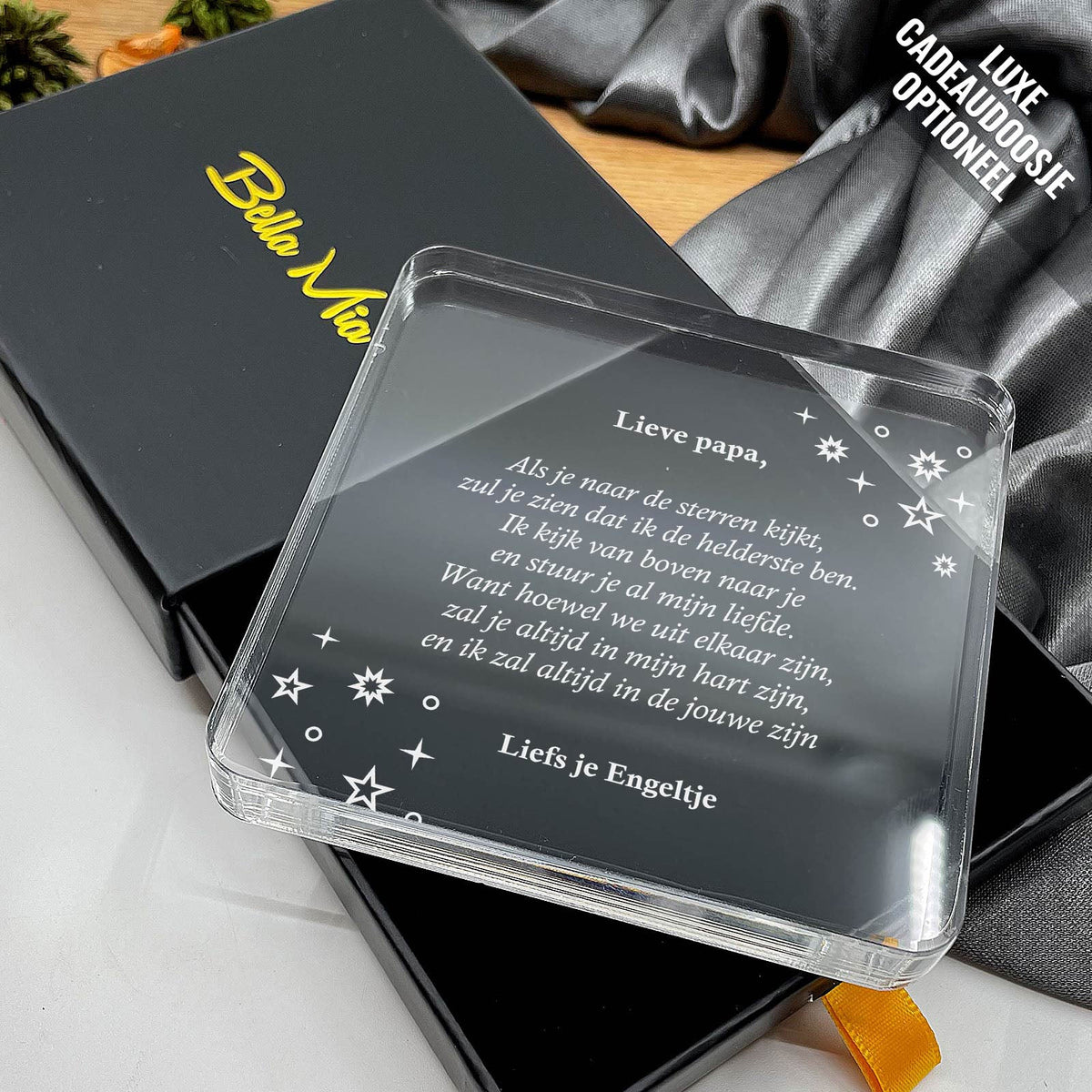 Als je Naar De Sterren Kijkt Plexi Glas Cadeau - Bella Mia