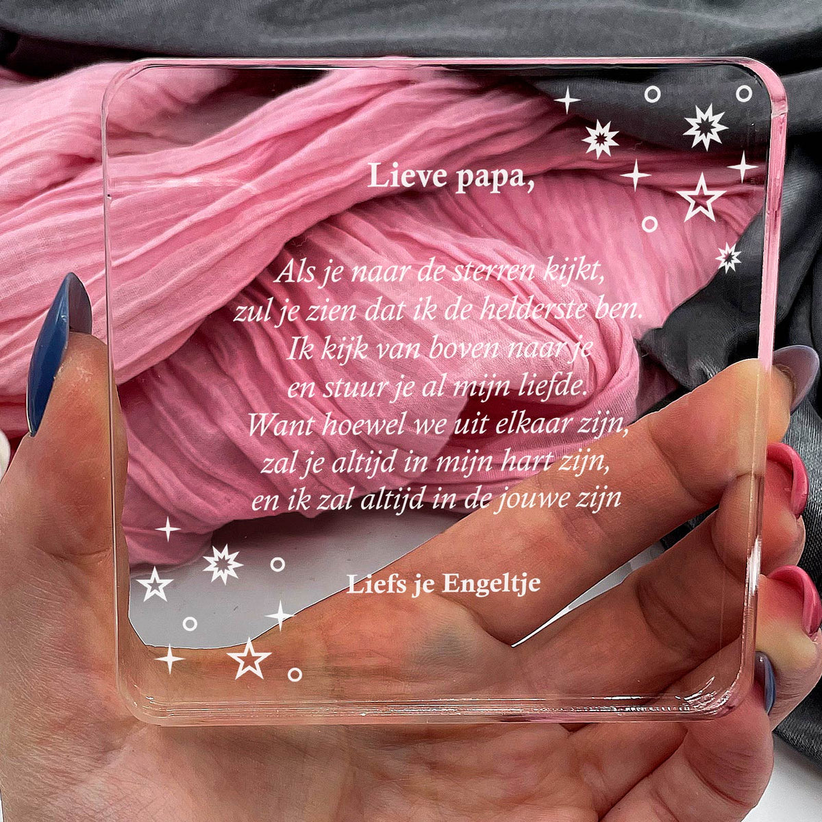 Als je Naar De Sterren Kijkt Plexi Glas Cadeau - Bella Mia