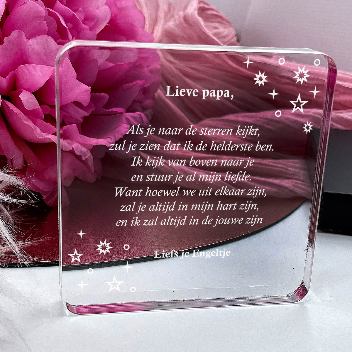 Als je Naar De Sterren Kijkt Plexi Glas Cadeau - Bella Mia