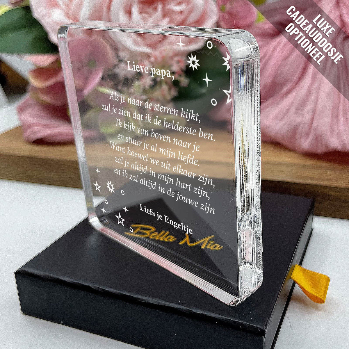 Als je Naar De Sterren Kijkt Plexi Glas Cadeau - Bella Mia