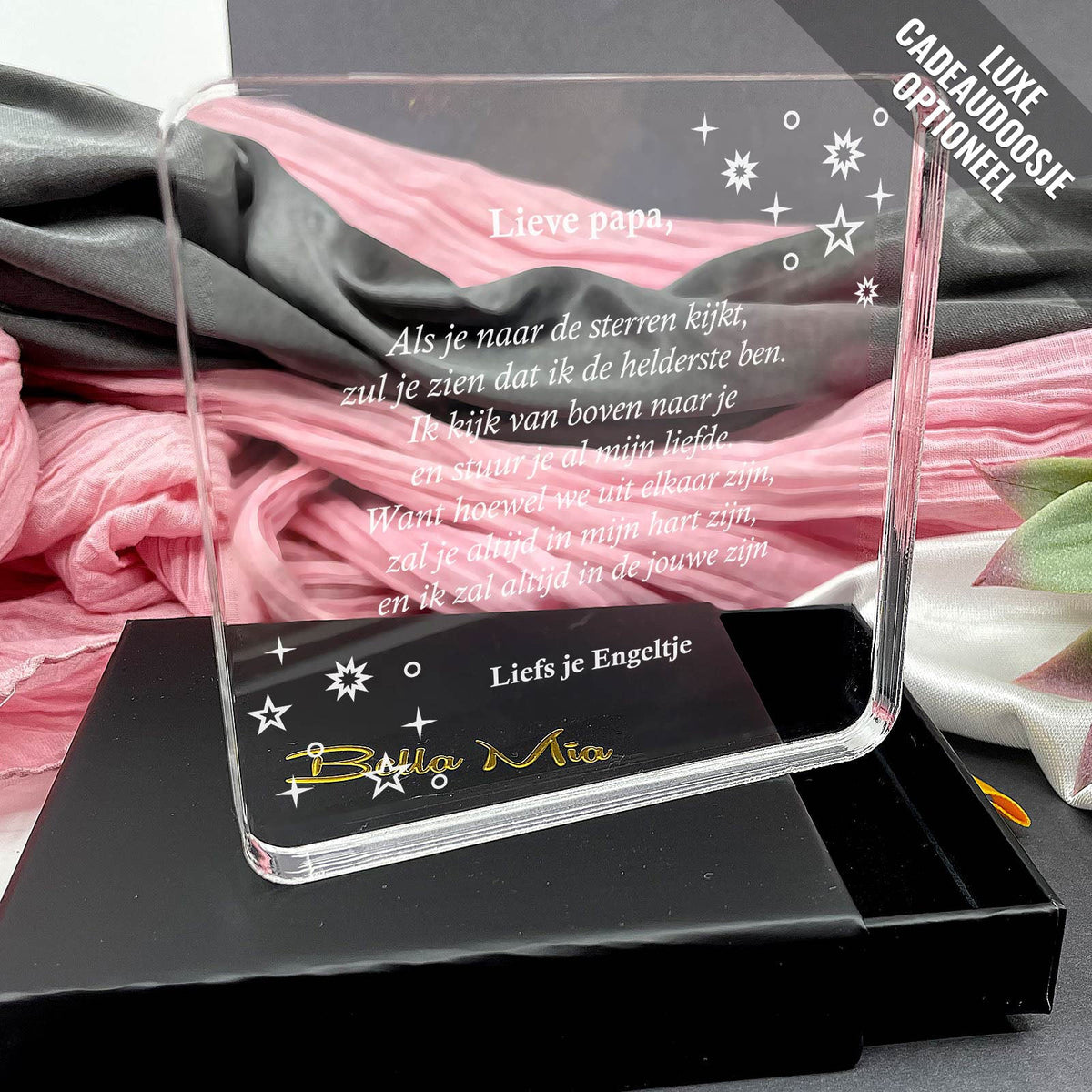 Als je Naar De Sterren Kijkt Plexi Glas Cadeau - Bella Mia