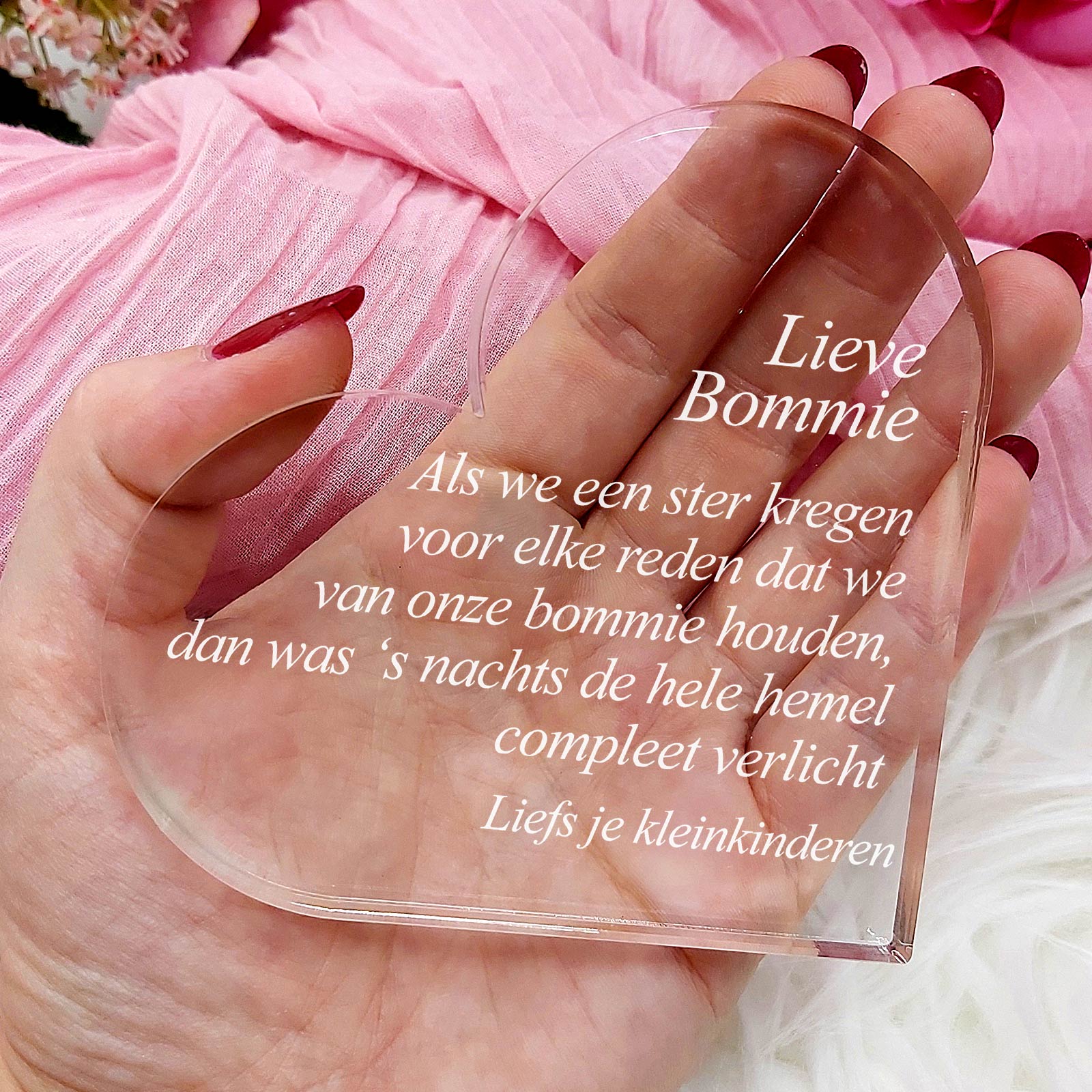 Als We Een Ster Kregen - Bommie Hart van Plexi Glas - Bella Mia